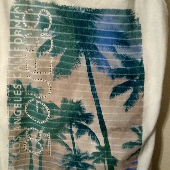Guess Embellished Los Angelos Themed Tank Top (Size Medium) - Picture 2 of 4